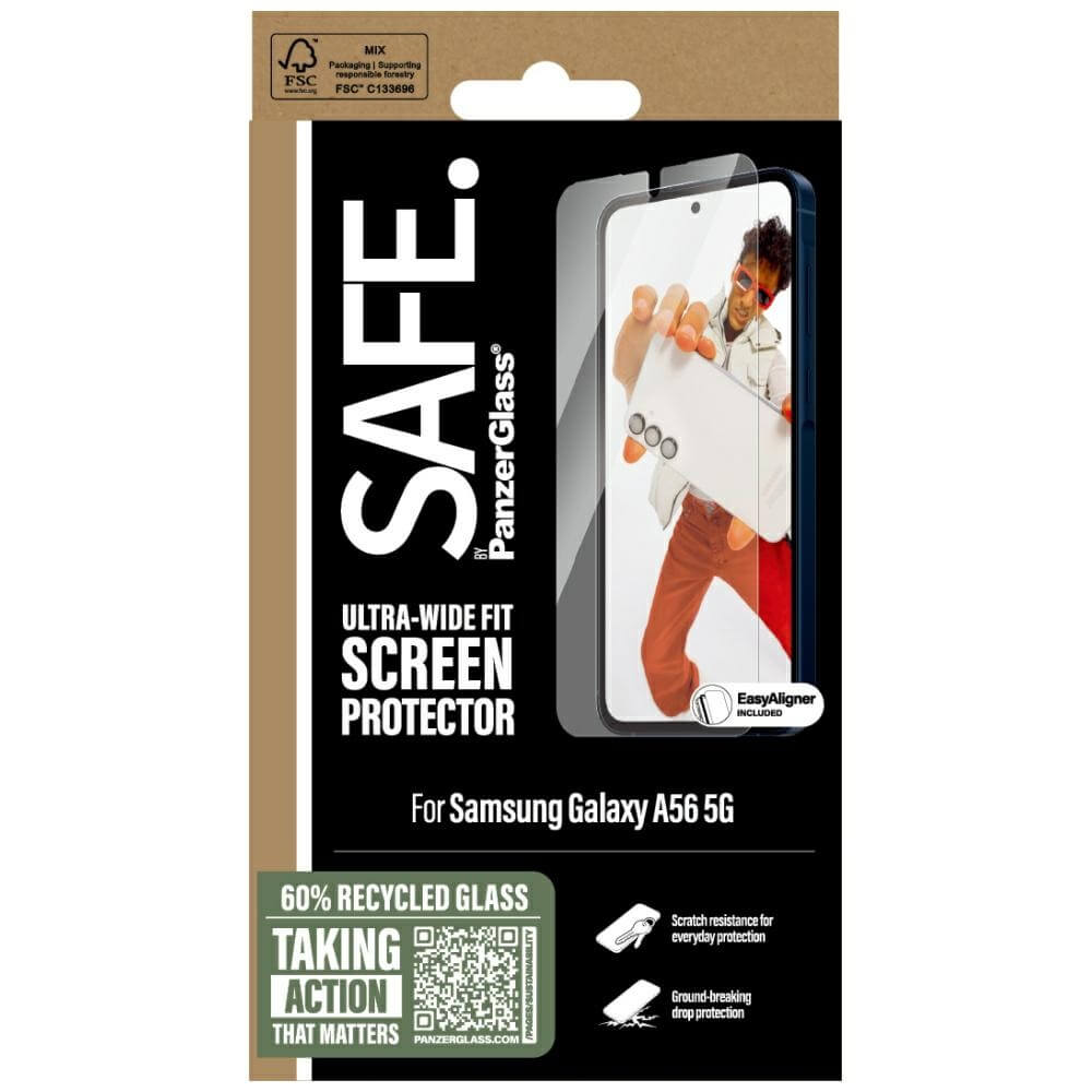 Safe by PanzerGlass Samsung Galaxy A56 5G - Ultra-Wide Fit Tempered Glass Αντιχαρακτικό Γυαλί Οθόνης - Διάφανο