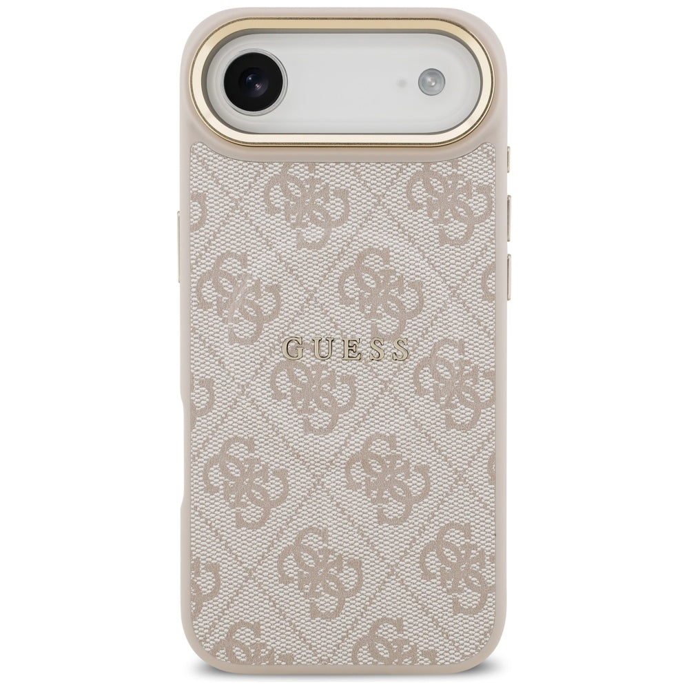 Guess iPhone Air - 4G PU Classic Logo MagSafe - Σκληρή Θήκη με Πλαίσιο Σιλικόνης και Επένδυση Οικολογικού Δέρματος - Pink - GUHMP17MP4MSEGCP
