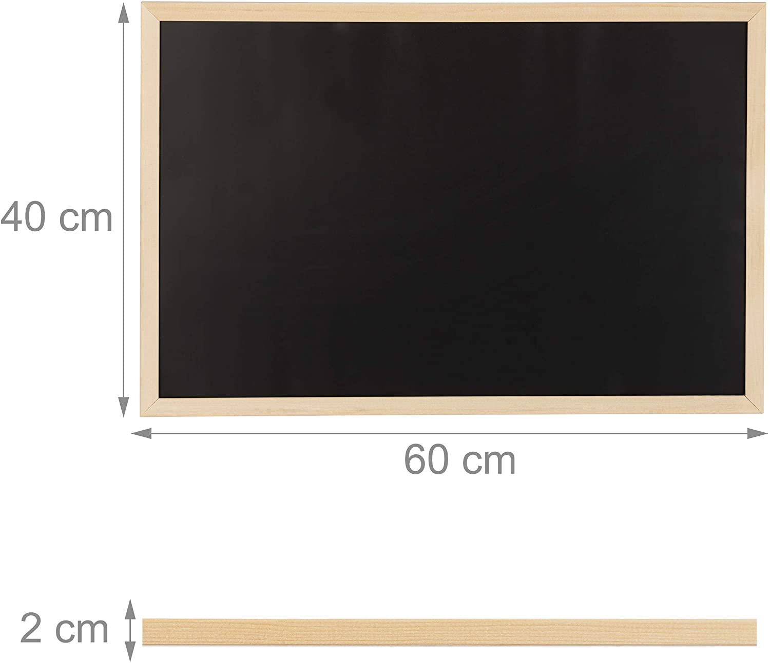 Relaxdays Μαυροπίνακας με Ξύλινη Κορνίζα - 40 x 60cm - Black - 4052025935474