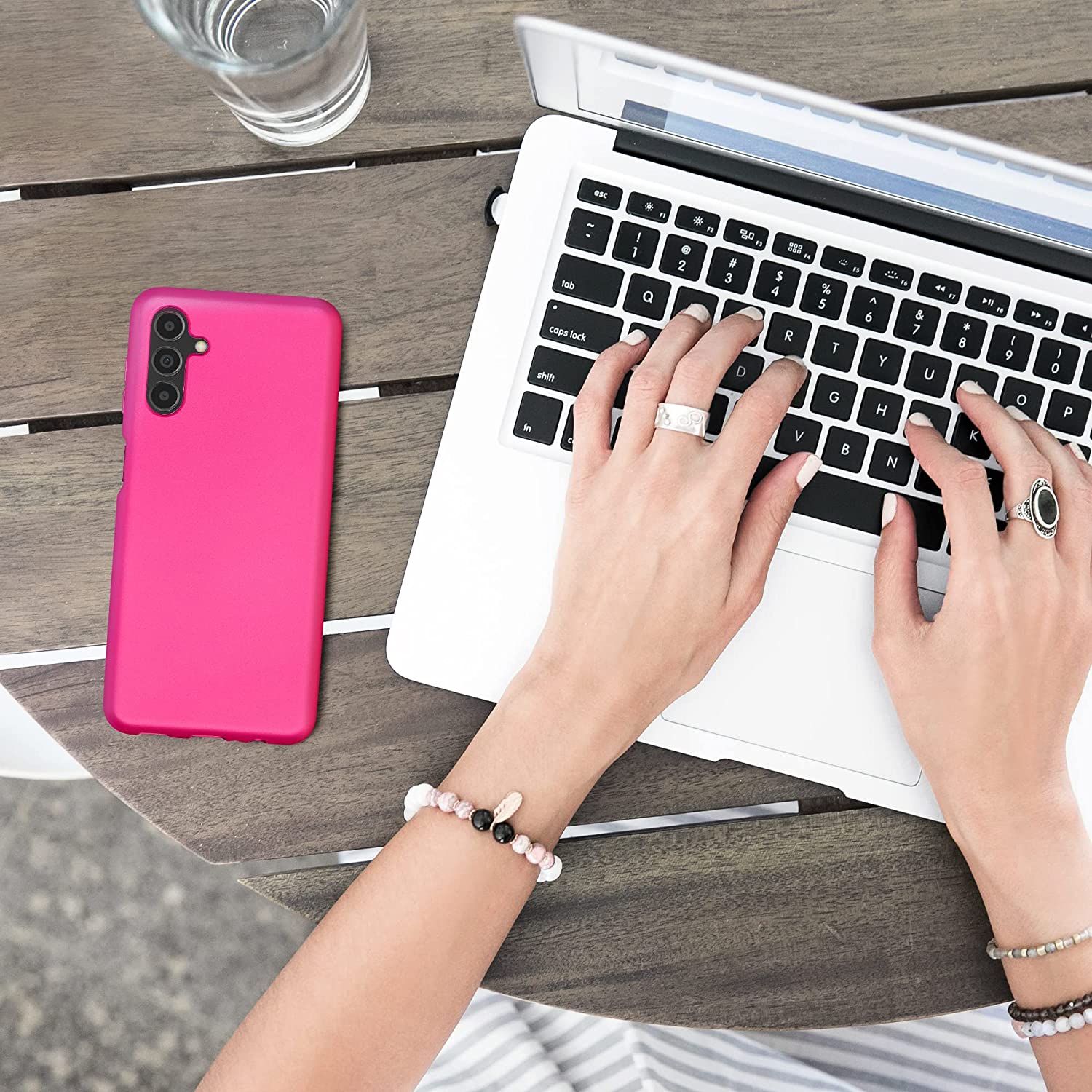 KW Samsung Galaxy A04s Θήκη Σιλικόνης TPU - Metallic Pink - 60135.65