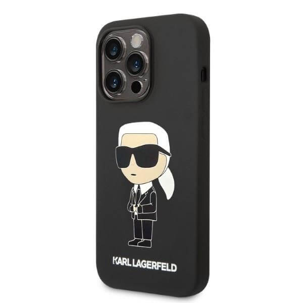 Karl Lagerfeld iPhone 14 Pro Max Silicone Iconic Θήκη Σιλικόνης με MagSafe - Black - KLHMP14XSNIKBCK