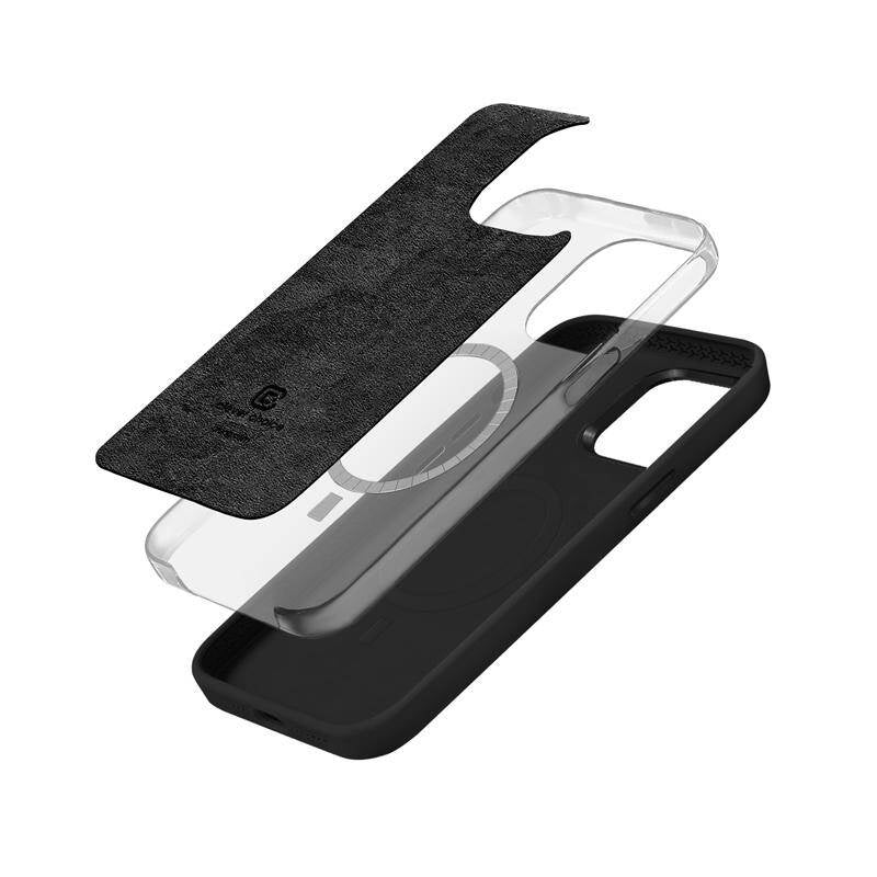 Crong iPhone 15 Pro Color Cover Lux Magnetic - Θήκη Σιλικόνης με MagSafe - Black