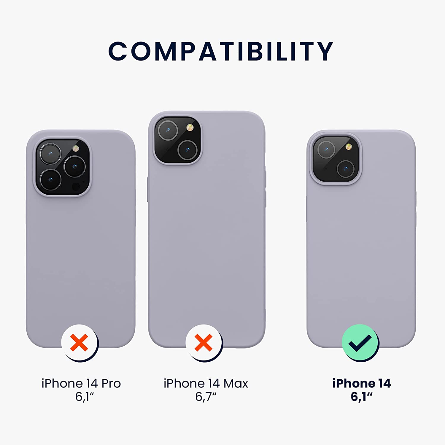 KW iPhone 14 Θήκη Σιλικόνης TPU - Light Lavender - 59071.139