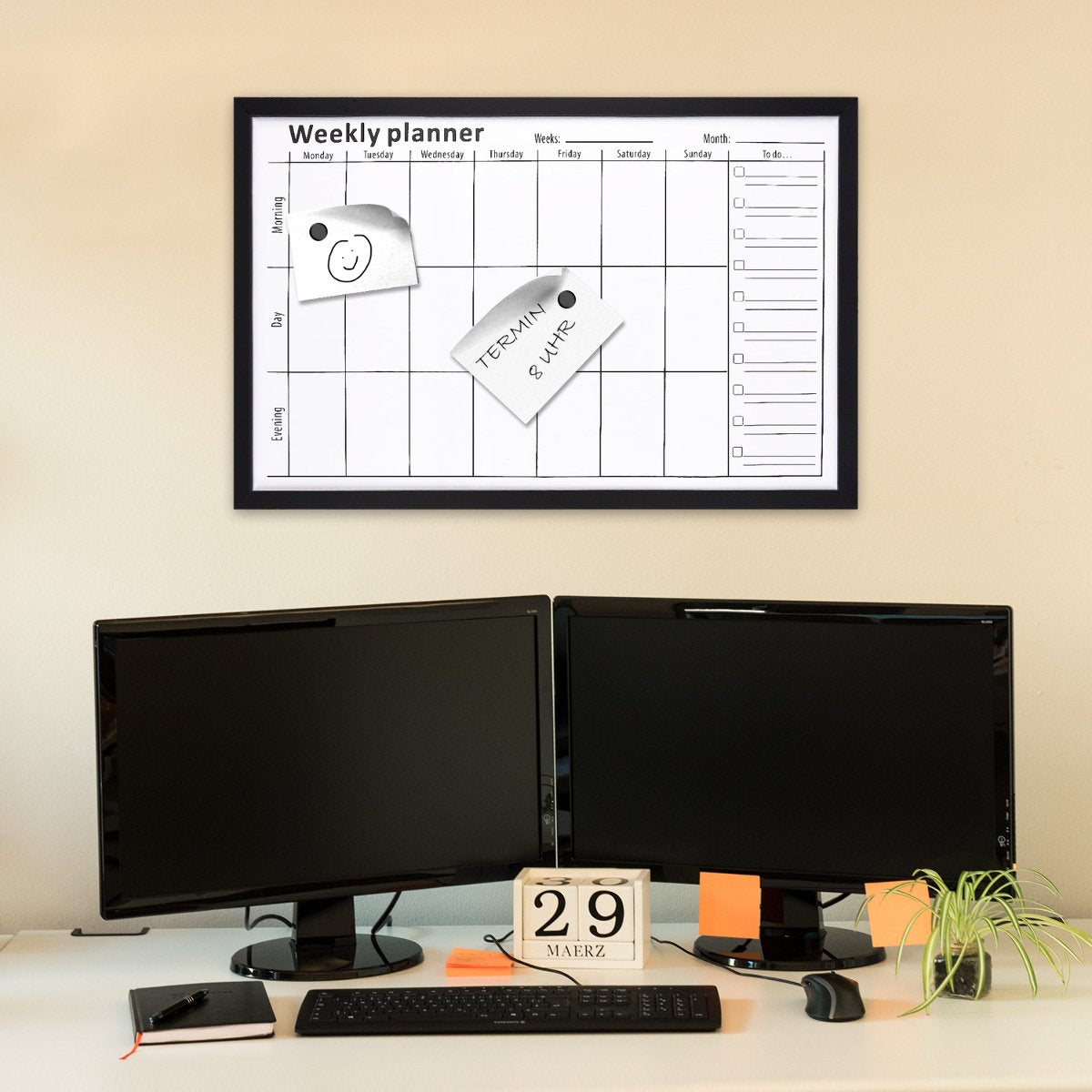 Navaris Magnetic Board Weekly Planner - Μαγνητικός Πίνακας Εβδομαδιαίου Χρονοδιαγράμματος - 40 x 60 cm - White - 49978.01