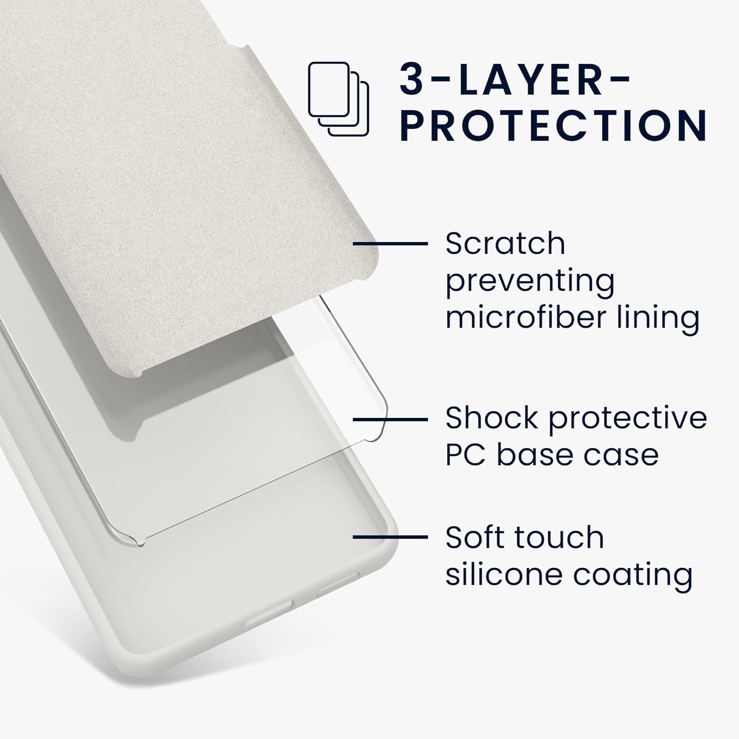 KW iPhone 16 Pro Θήκη Σιλικόνης Rubberized TPU - White