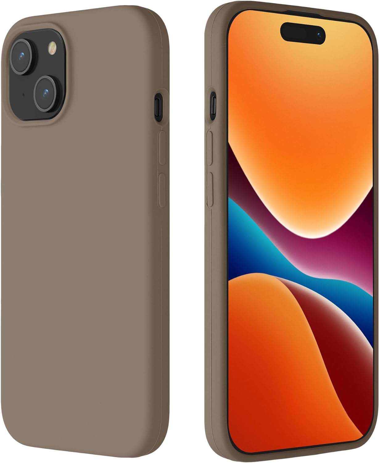 Kalibri iPhone 15 Θήκη Σιλικόνης Rubberized TPU - Taupe