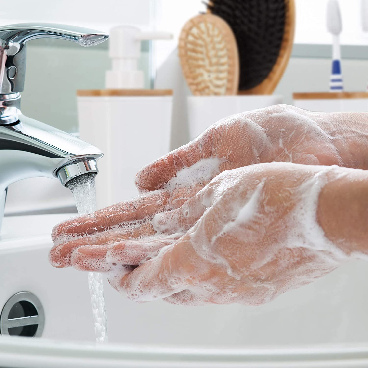 Relaxdays Ξύλινο Αξεσουάρ Μπάνιου από Bamboo - White - 4052025261290