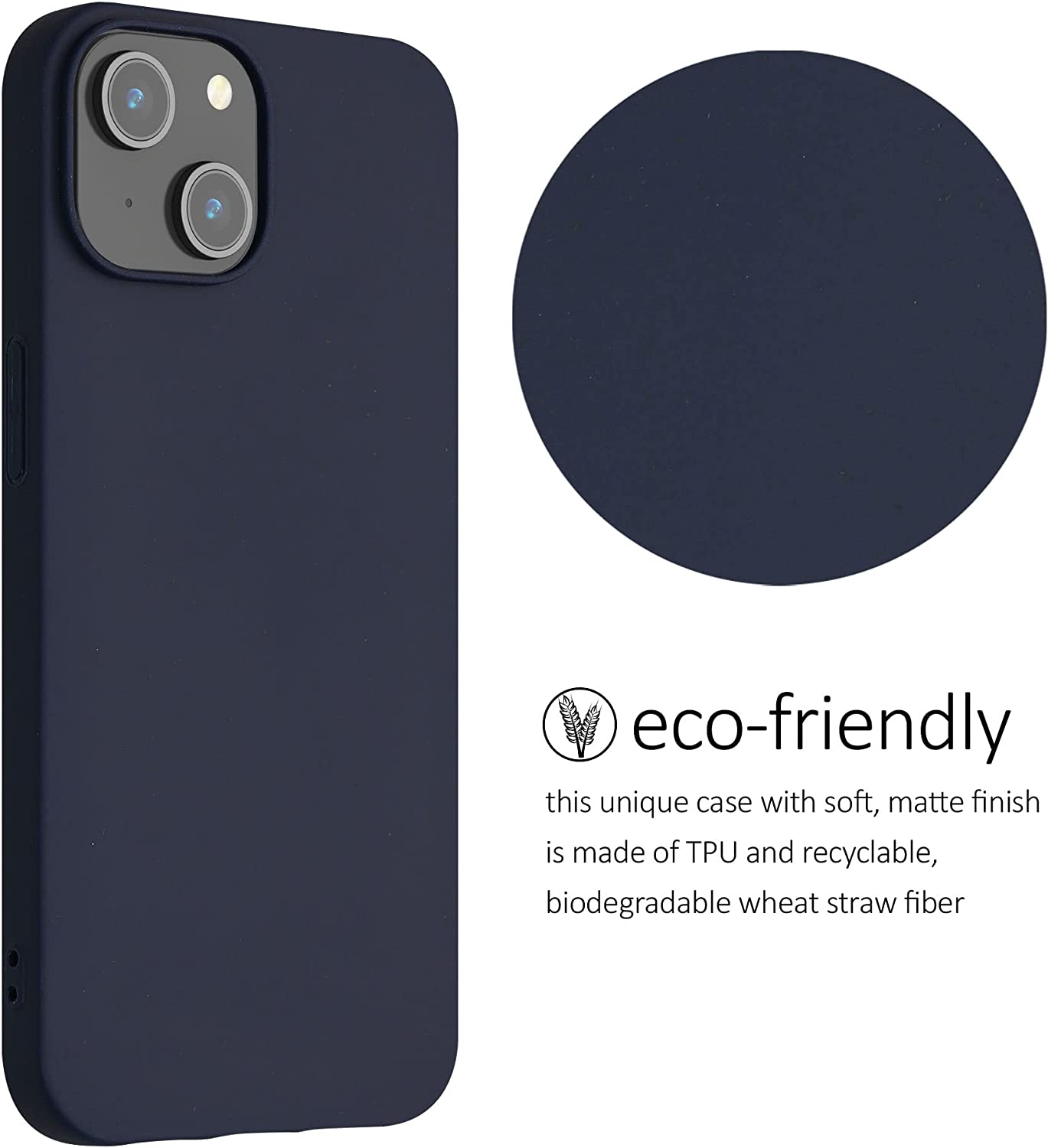 Kalibri iPhone 14 Θήκη Σιλικόνης TPU με Ανακυκλώσιμο και Βιοδιασπώμενο Υλικό - Dark Blue - 59217.17