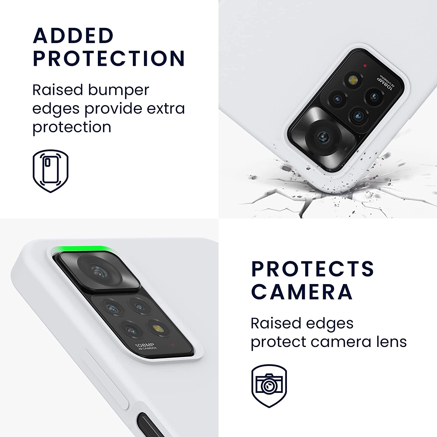 KW Xiaomi Redmi Note 11 Pro / Note 11 Pro 5G Θήκη Σιλικόνης Rubberized TPU - White - 57373.02