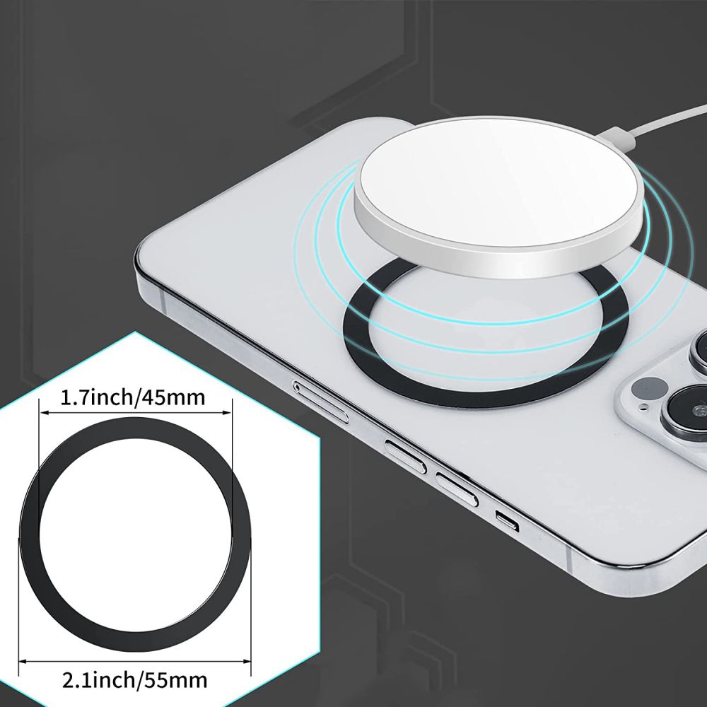 Tech-Protect MagMat Magnetic Universal Ring Δακτύλιος MagSafe - 2 Τεμάχια - Black / Silver