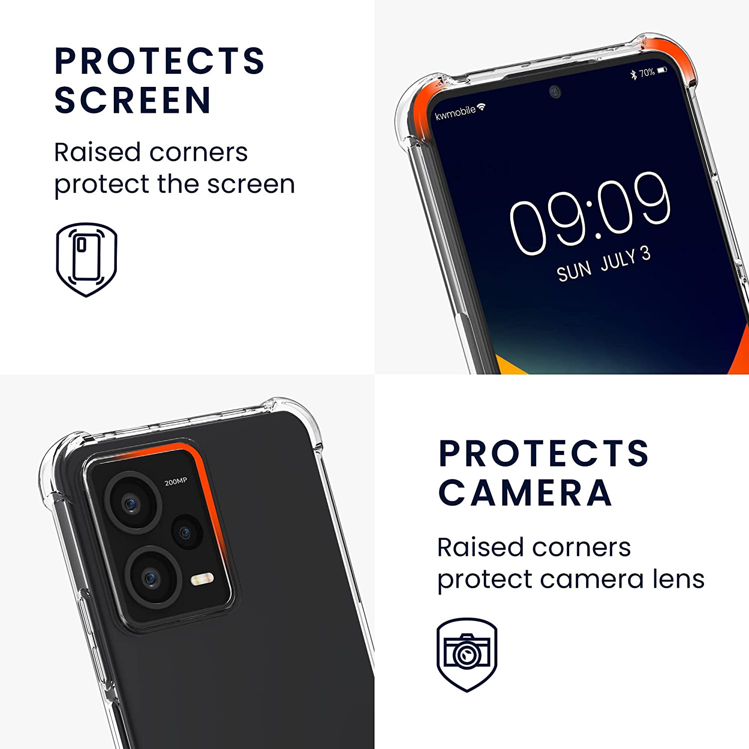 KW Xiaomi Redmi Note 12 Pro+ Θήκη Σιλικόνης TPU με Λουράκι - Διάφανη / Black - 60723.01