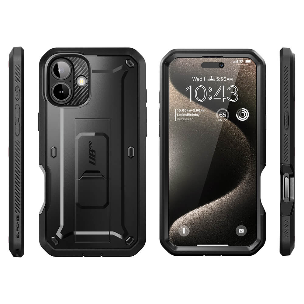 Supcase iPhone 16 Plus Unicorn Beetle Pro Σκληρή Θήκη με Προστασία Οθόνης και Stand - Black