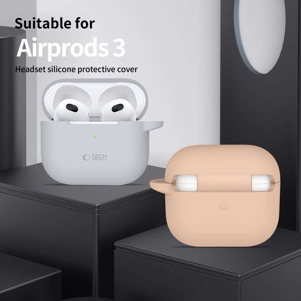 Tech-Protect AirPods 3 Θήκη Σιλικόνης - Silicone Hook - Caffe Latte