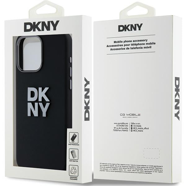 DKNY iPhone 15 Pro - Liquid Silicone Metal Logo - Σκληρή Θήκη με Πλαίσιο Σιλικόνης - Black
