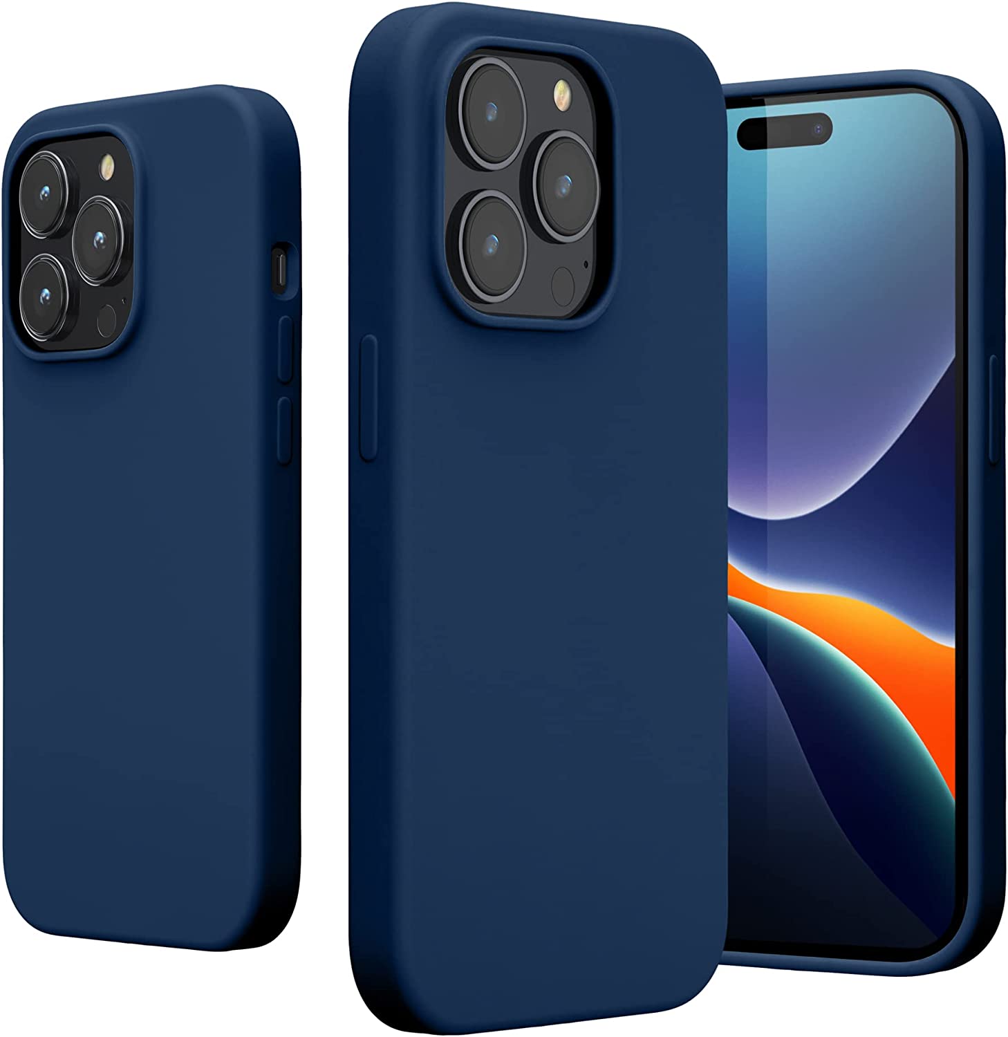 KW iPhone 14 Pro Θήκη Σιλικόνης TPU - Navy Blue - 59073.116