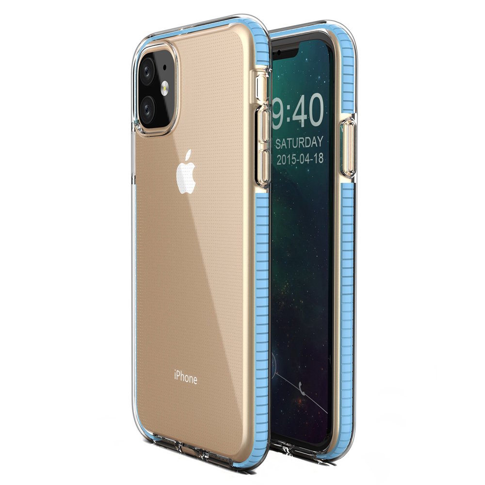OEM Samsung Galaxy S21 Plus Spring Case Λεπτή Θήκη Σιλικόνης - Διάφανη - Light Blue