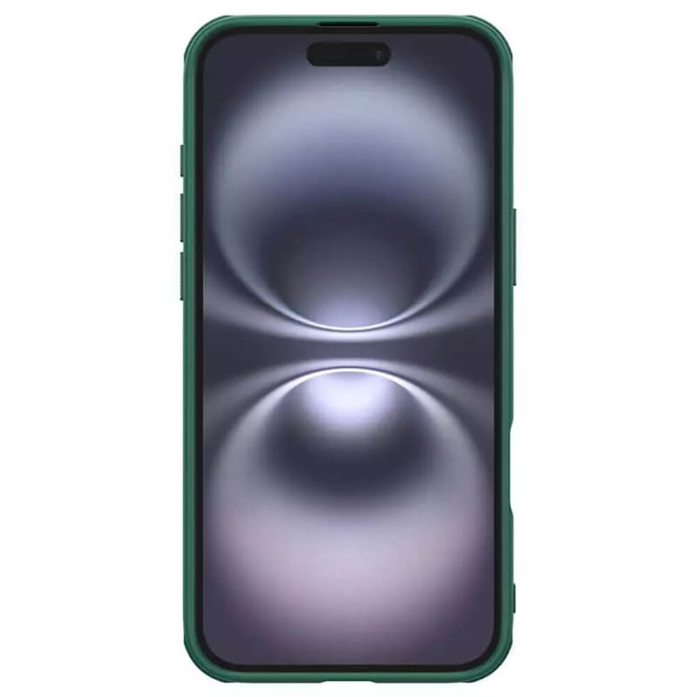 Nillkin iPhone 16 Super Frosted Shield Pro Σκληρή Θήκη με Πλαίσιο Σιλικόνης - Deep Green
