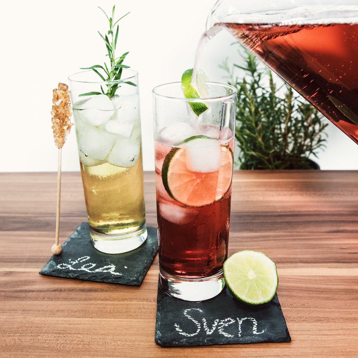 Navaris Natural Slate Glass Coasters Σετ με 4 Τετράγωνα Σουβέρ από Σχιστόλιθο - Grey Stone - 42181