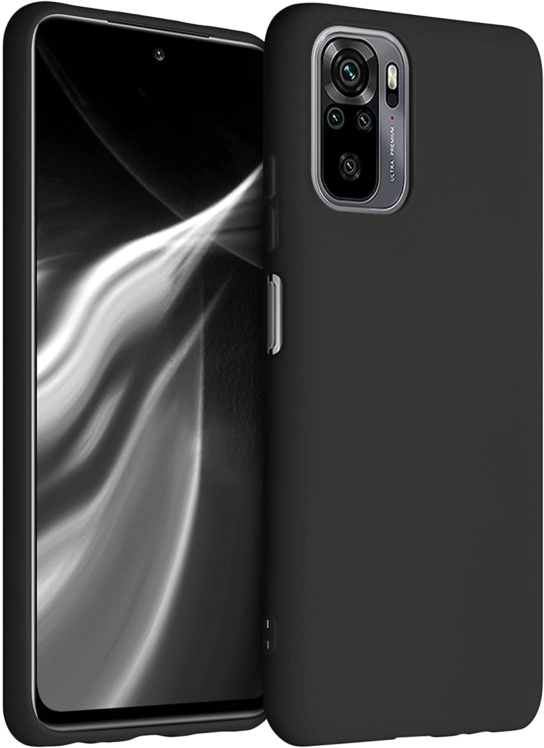 KW Xiaomi Redmi Note 10 / Note 10s / Poco M5s Θήκη Σιλικόνης TPU - Matte Black - 54541.47