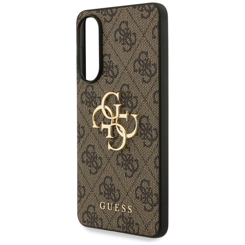 Guess Samsung Galaxy S25 Edge - Big 4G Logo Classic Logo - Σκληρή Θήκη με Επένδυση από Οικολογικό Δέρμα - Brown - GUHCS25E4GMGBR