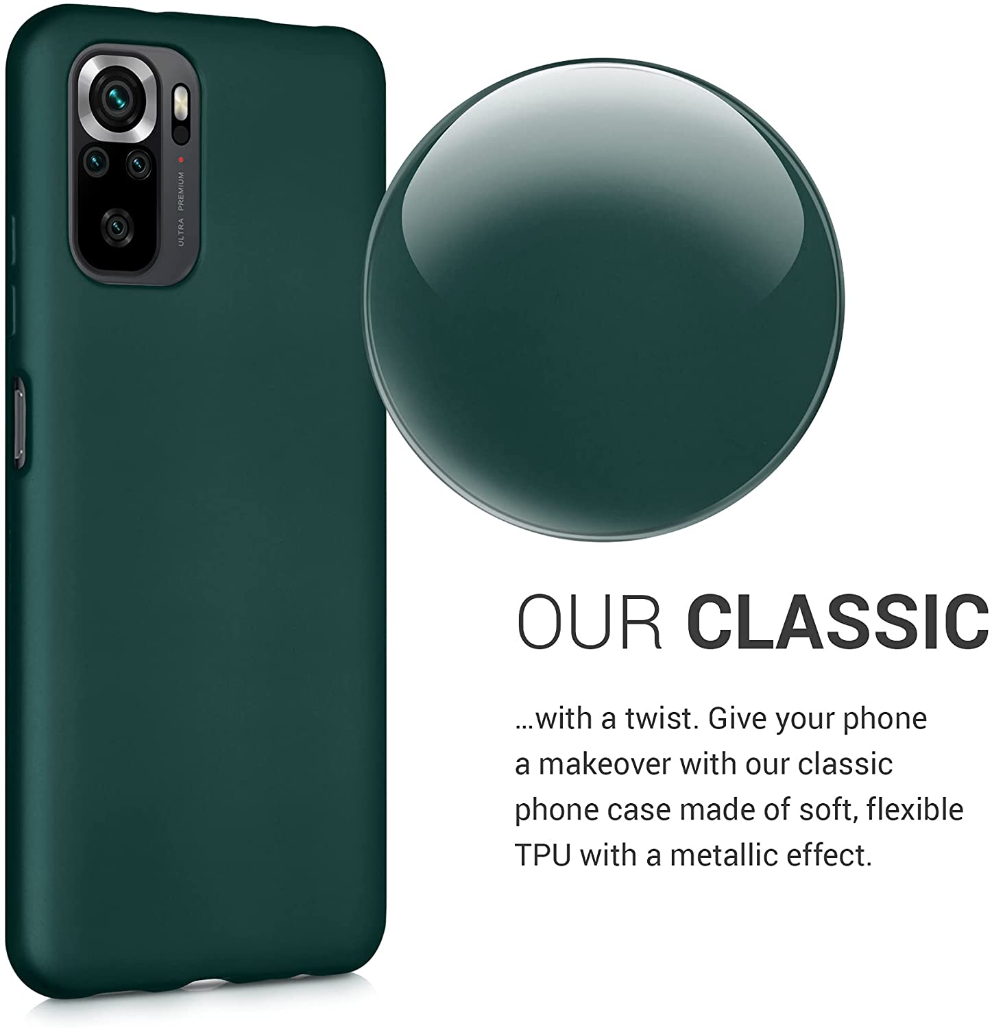 KW Xiaomi Redmi Note 10 / Note 10S Θήκη Σιλικόνης TPU - Metallic Petrol - 54542.14