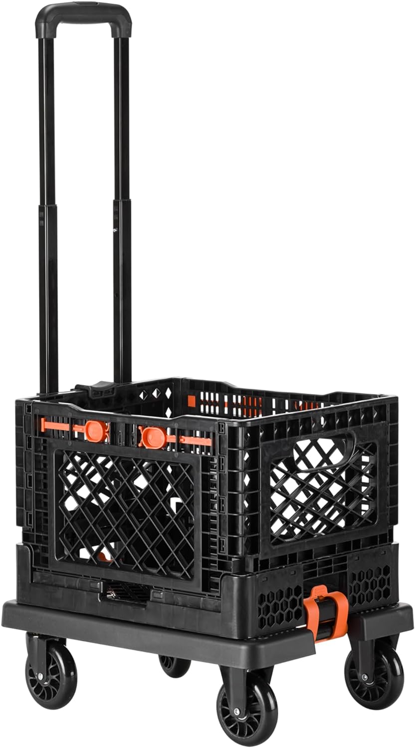 Navaris Αναδιπλούμενο Καρότσι / Tελάρο Bαρέως Tύπου με Aθόρυβους Tροχούς - Black - 61416.01