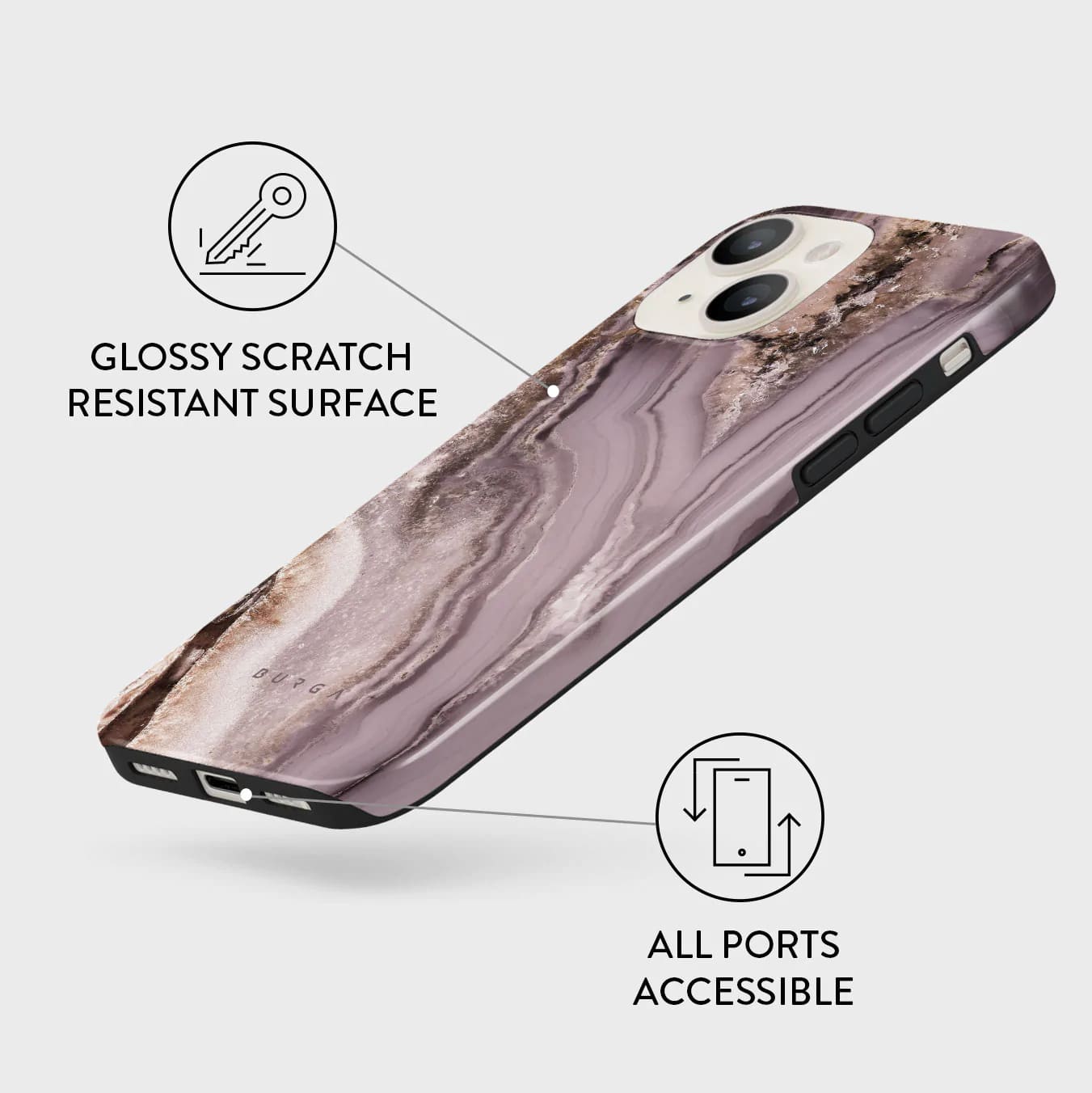 Burga iPhone 14 Plus Fashion Tough Σκληρή Θήκη - Golden Taupe
