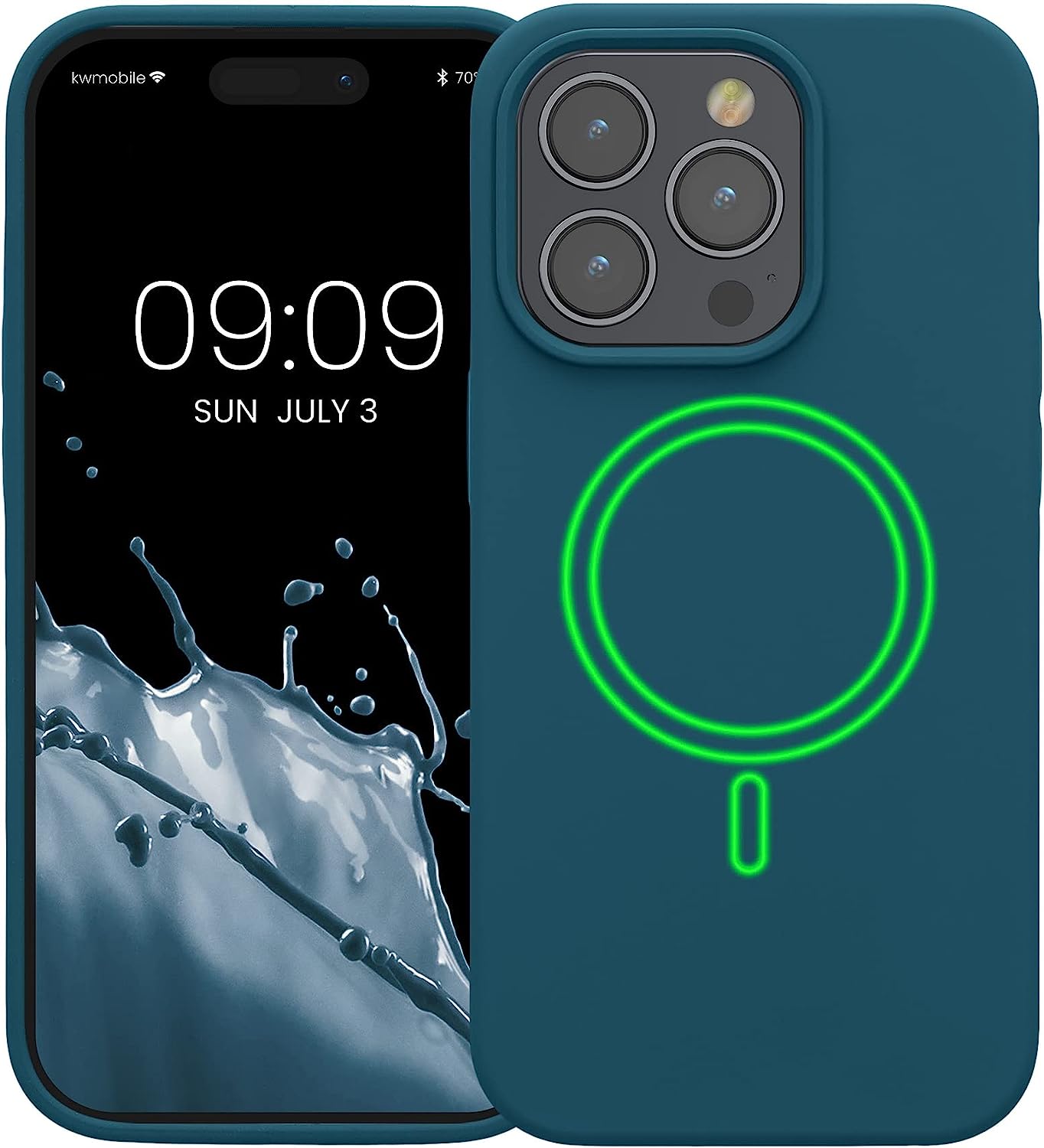 KW iPhone 14 Pro Θήκη Σιλικόνης Rubber TPU με MagSafe - Teal Matte - 60993.57