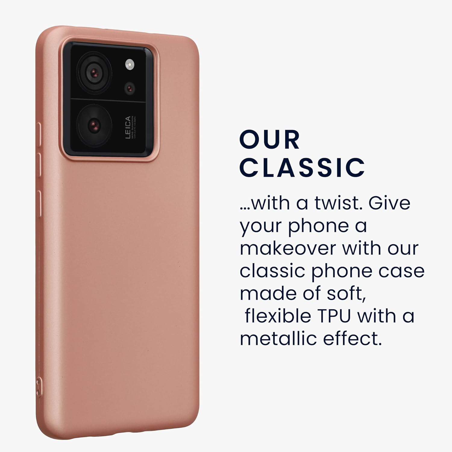 KW Xiaomi 13T / 13T Pro Θήκη Σιλικόνης TPU - Metallic Rose Gold