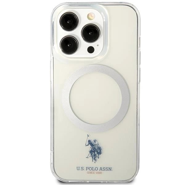 US Polo iPhone 15 Pro Max Transparent MagSafe Collection Σκληρή Θήκη με Πλαίσιο Σιλικόνης και MagSafe - Διάφανη