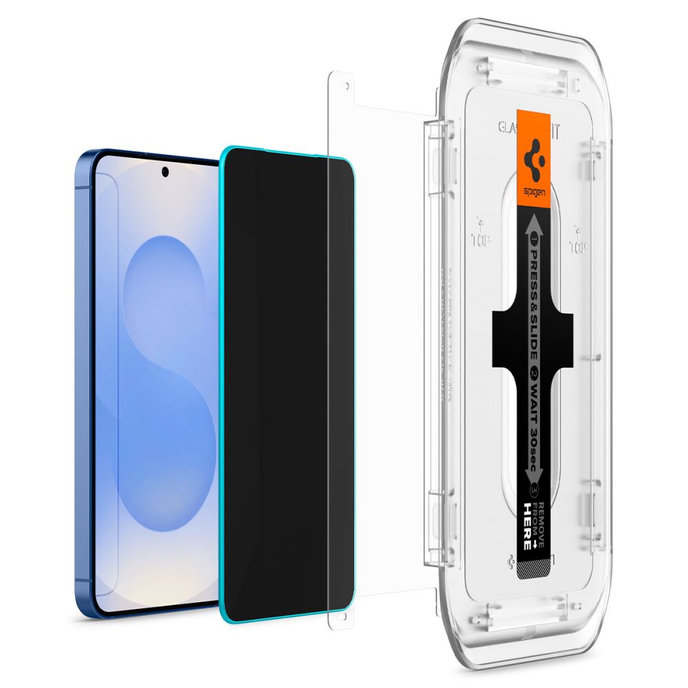 Spigen Samsung Galaxy S24 / S25 Glas.TR Privacy EZ Fit 2.5D 9H Αντιχαρακτικό Γυαλί Οθόνης - 2 Τεμάχια - Clear / Black - AGL09308