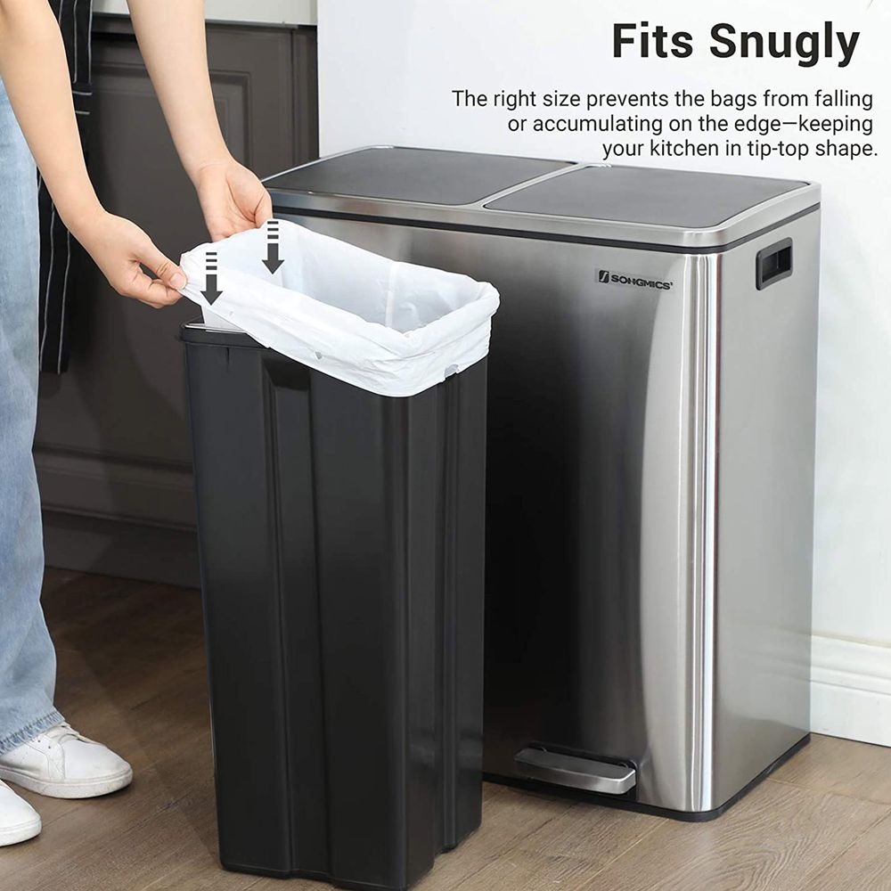 Songmics Σακούλες Απορριμάτων - 2 Πακέτα x 45 Τεμάχια - 30L - White - KRB30A02