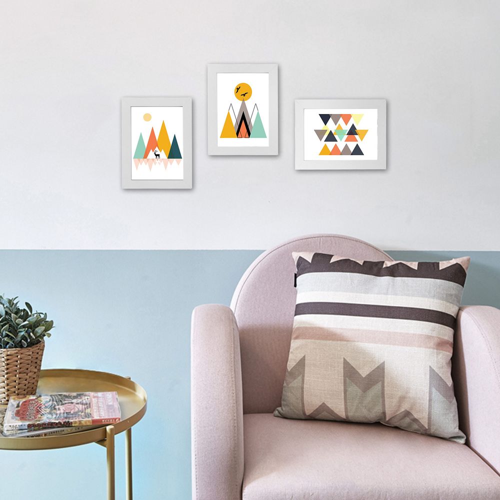 Songmics Σετ με 3 Κορνίζες για Φωτογραφίες 13 x 18 cm - White - RPF33WT