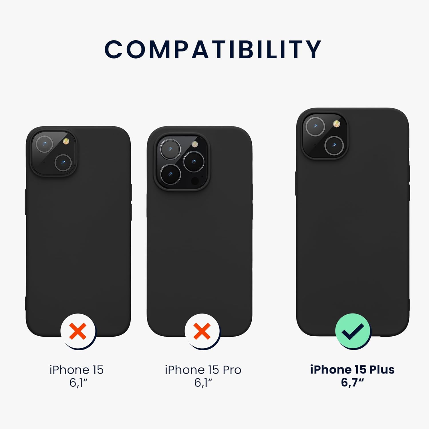 KW iPhone 15 Plus Λεπτή Θήκη Σιλικόνης TPU - Black Matte - 61958.47