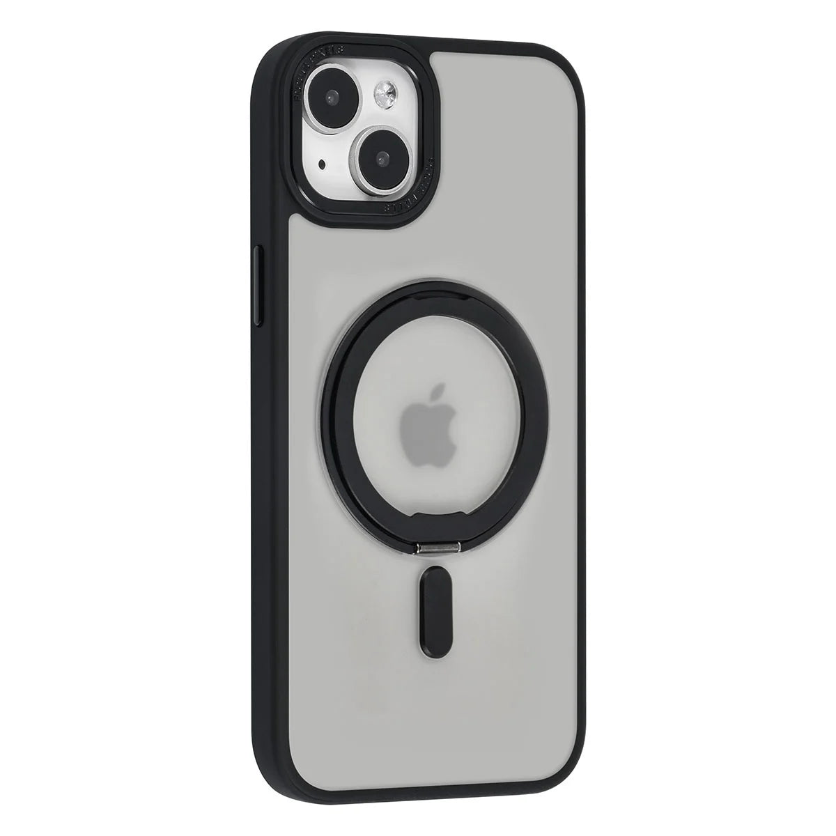Tuniq iPhone 15 Plus / 14 Plus - Σκληρή MagSafe Θήκη με Περιστρεφόμενο Δαχτυλίδι Συγκράτησης - Ημιδιαφανή / Μαύρη