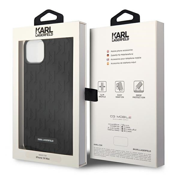Karl Lagerfeld iPhone 14 Plus - 3D Monogram Σκληρή Θήκη με Πλαίσιο Σιλικόνης - Black - KLHCP14MRUPKLPK