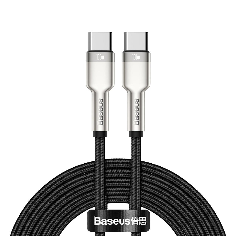 Baseus Cafule Series Metal Cable Type-C 5A PD 100W - Καλώδιο Γρήγορης Φόρτισης Type-C to Type-C 2M - Black - CATJK-D01
