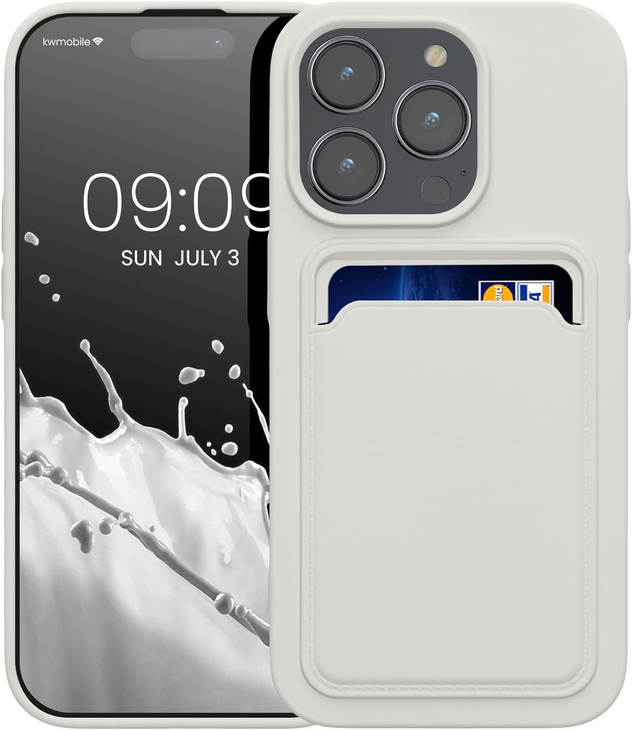 KW iPhone 14 Pro Θήκη Σιλικόνης TPU με Υποδοχή για Κάρτα - White