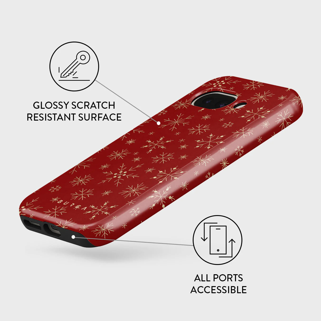 Burga iPhone 16 Pro Max Fashion Tough MagSafe Σκληρή Θήκη με MagSafe - Dear Santa Snowflake