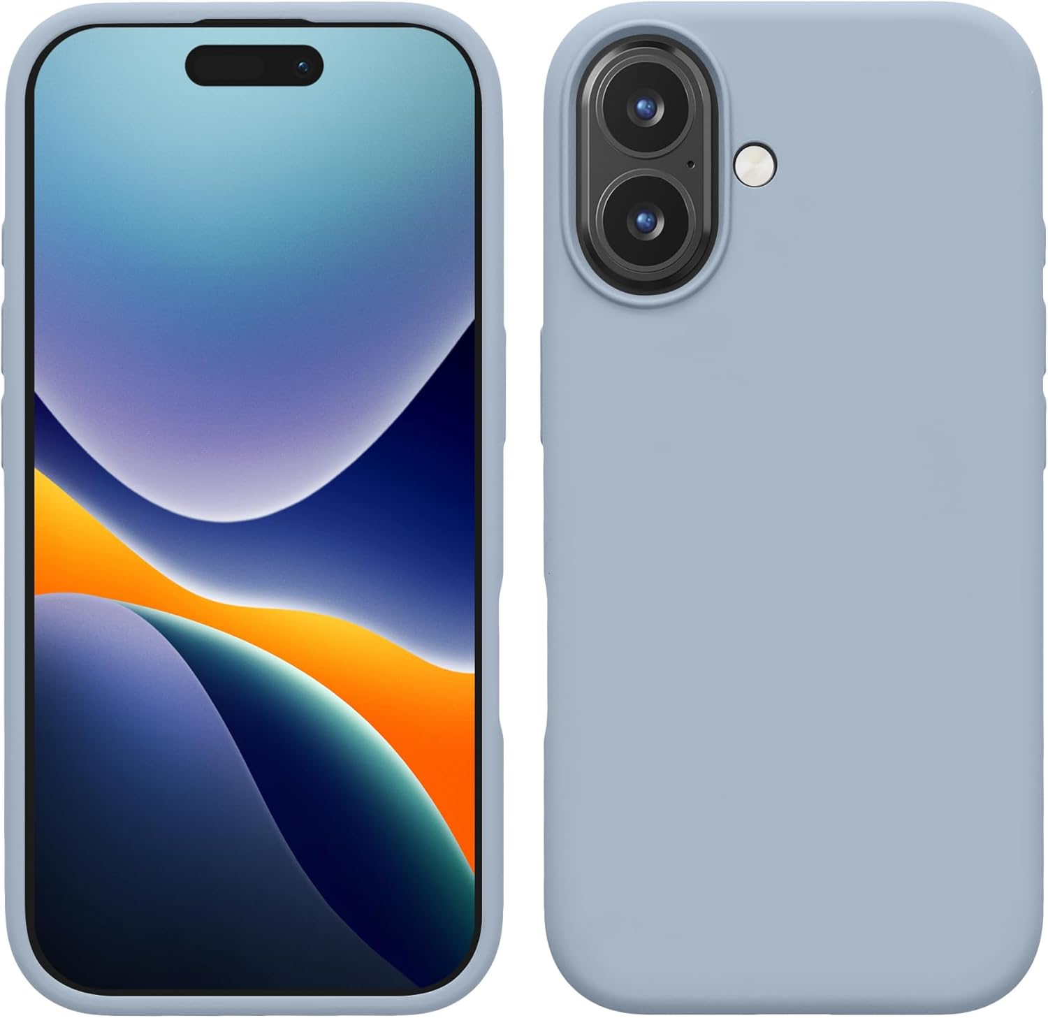 KW iPhone 16 Θήκη Σιλικόνης Rubberized TPU - Light Blue Matte