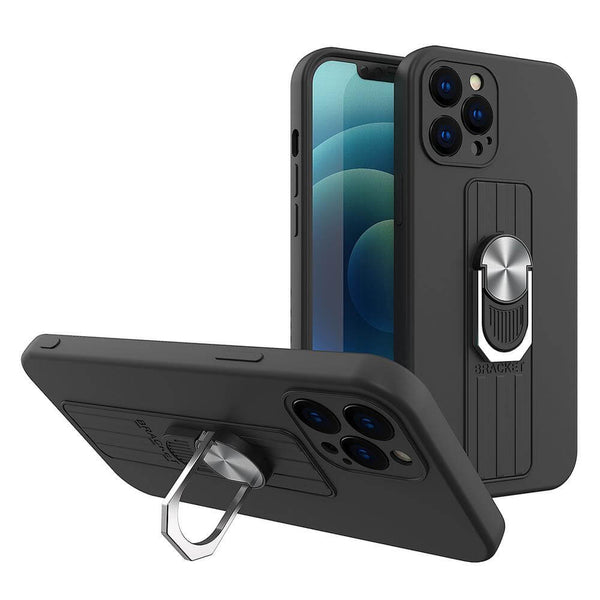 OEM Xiaomi Redmi Note 10 5G / Poco M3 Pro Ring Case - Θήκη Σιλικόνης με Δαχτυλίδι Συγκράτησης - Black