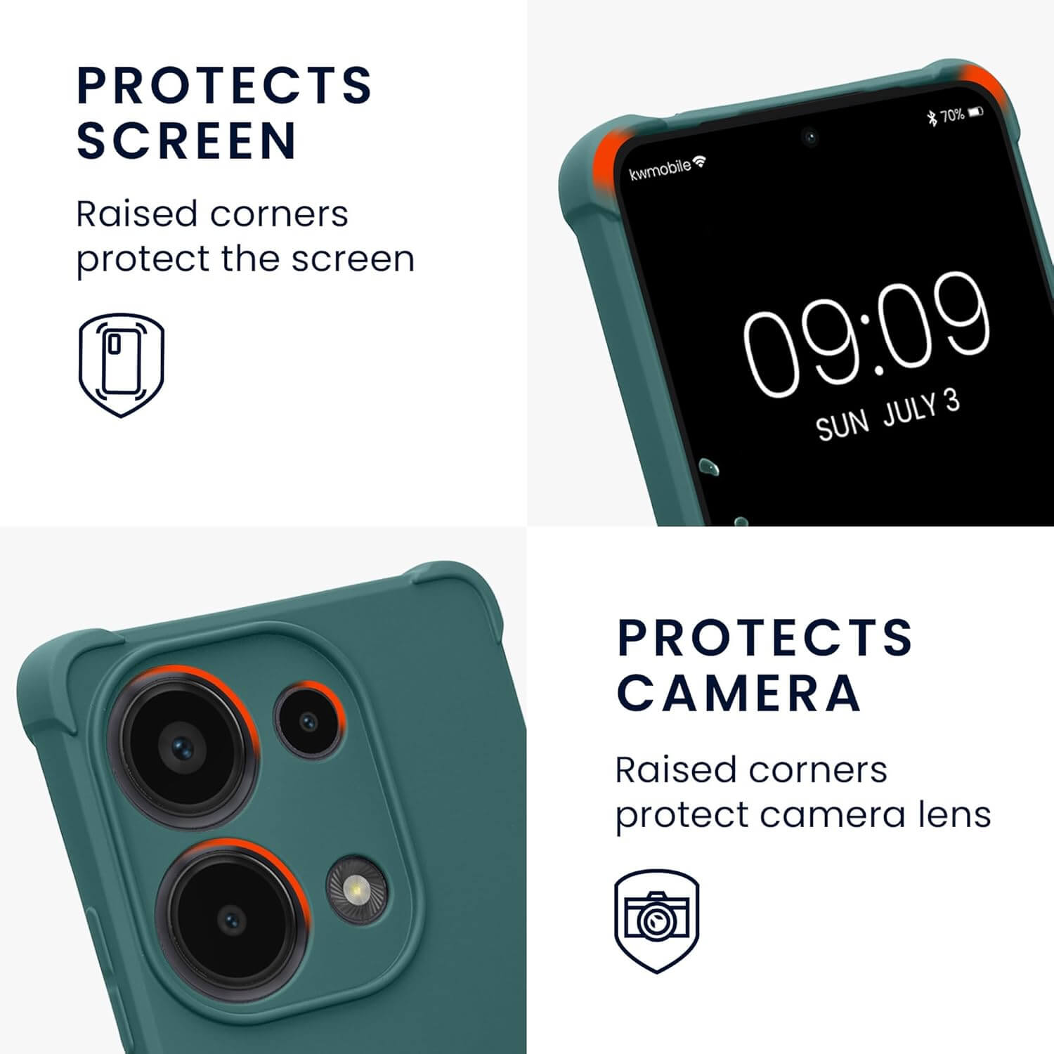 KW Xiaomi Redmi Note 13 Pro 4G Θήκη Σιλικόνης TPU με Λουράκι - Petrol