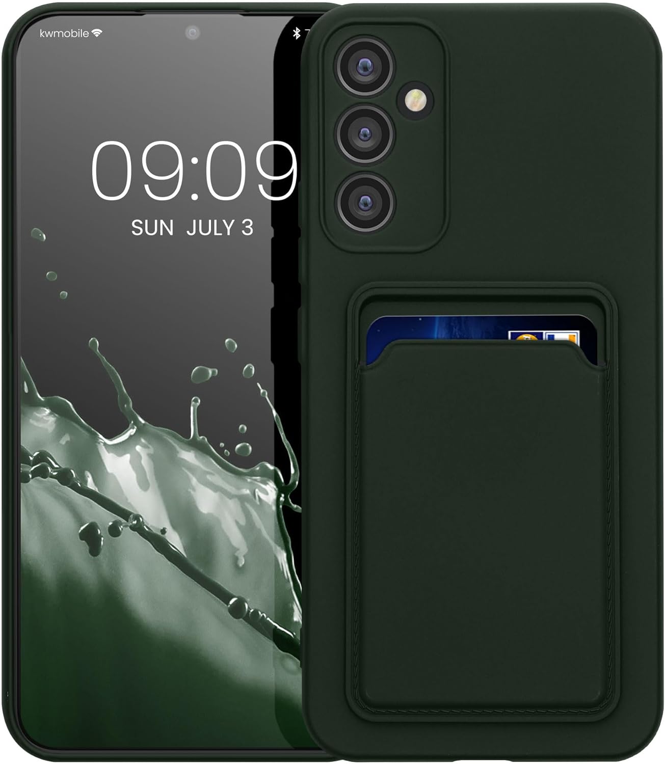 KW Samsung Galaxy A34 5G Θήκη Σιλικόνης TPU με Υποδοχή για Κάρτα - Dark Green