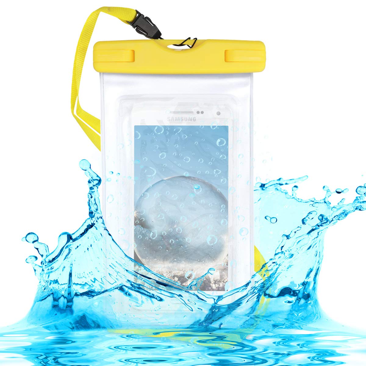 KW Universal Αδιάβροχη Θήκη - 16.5 x 9.5 cm - Διάφανη / Yellow - 29945.06