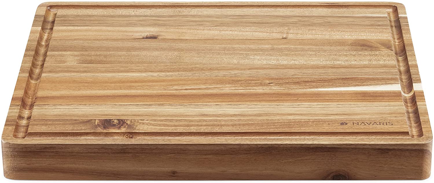 Navaris Ξύλινη Επιφάνεια Διπλής Όψης για Κοπή και Σερβίρισμα από Ακακία - Brown - 55829.01