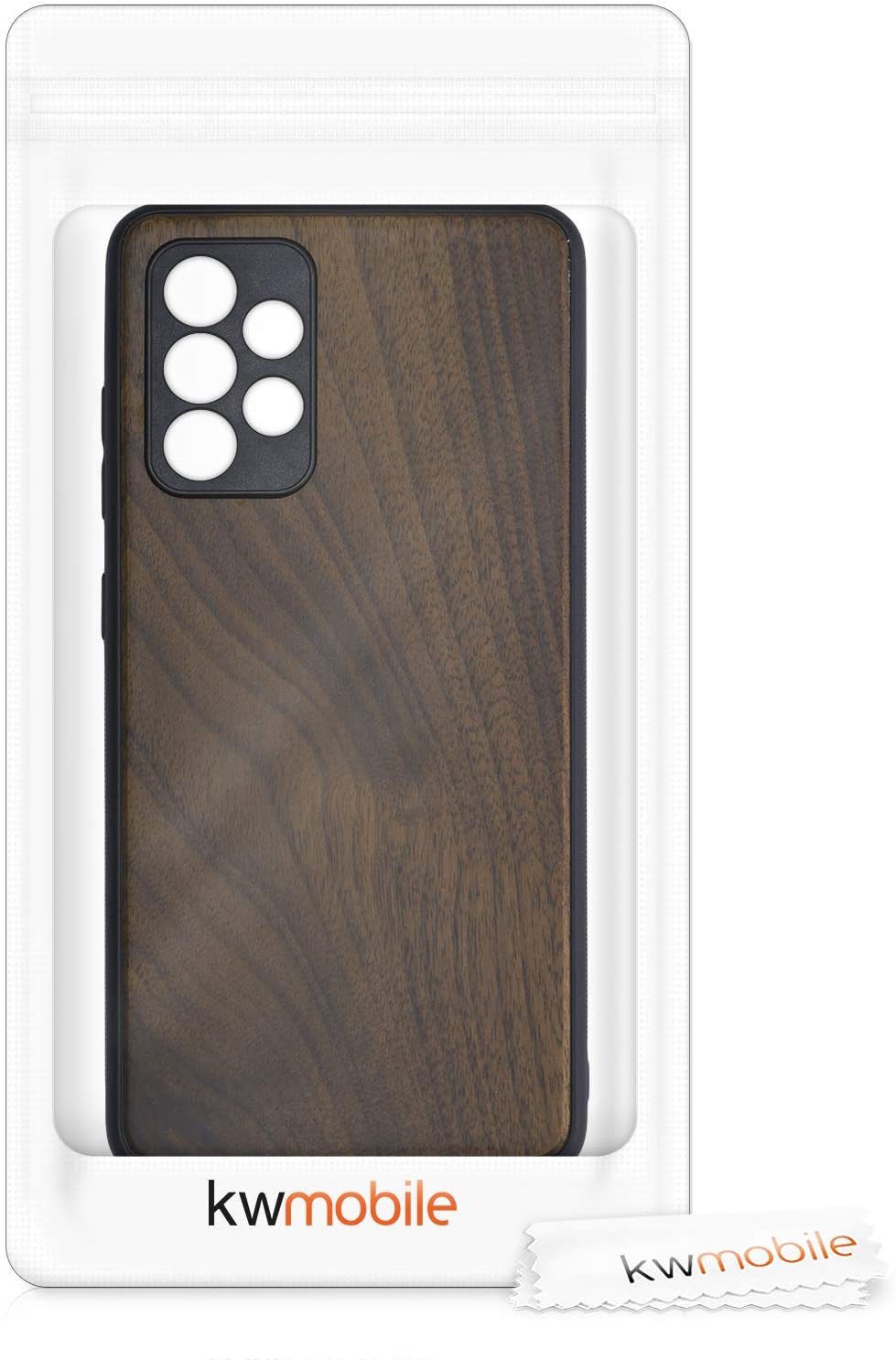 KW Samsung Galaxy A52 / A52 5G / A52s 5G Θήκη από Φυσικό Ξύλο - Dark Brown - 54353.18