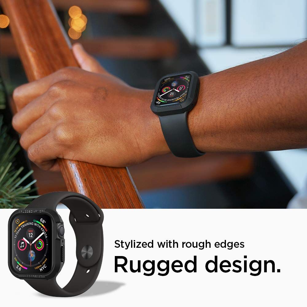 Spigen Θήκη Apple Watch 4 / 5 / 6 / SE / SE 2 44mm Rugged Armor - Black