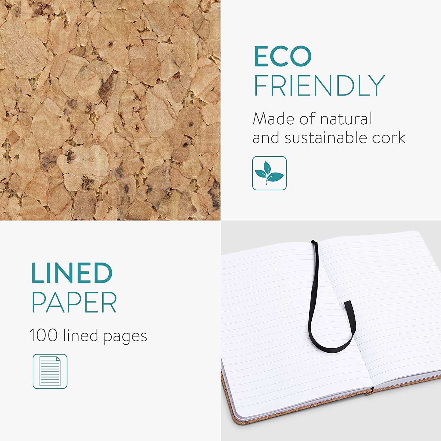 Navaris Notebook with Cork Cover Σημειωματάριο από Φελλό Design Compass - 48477.06