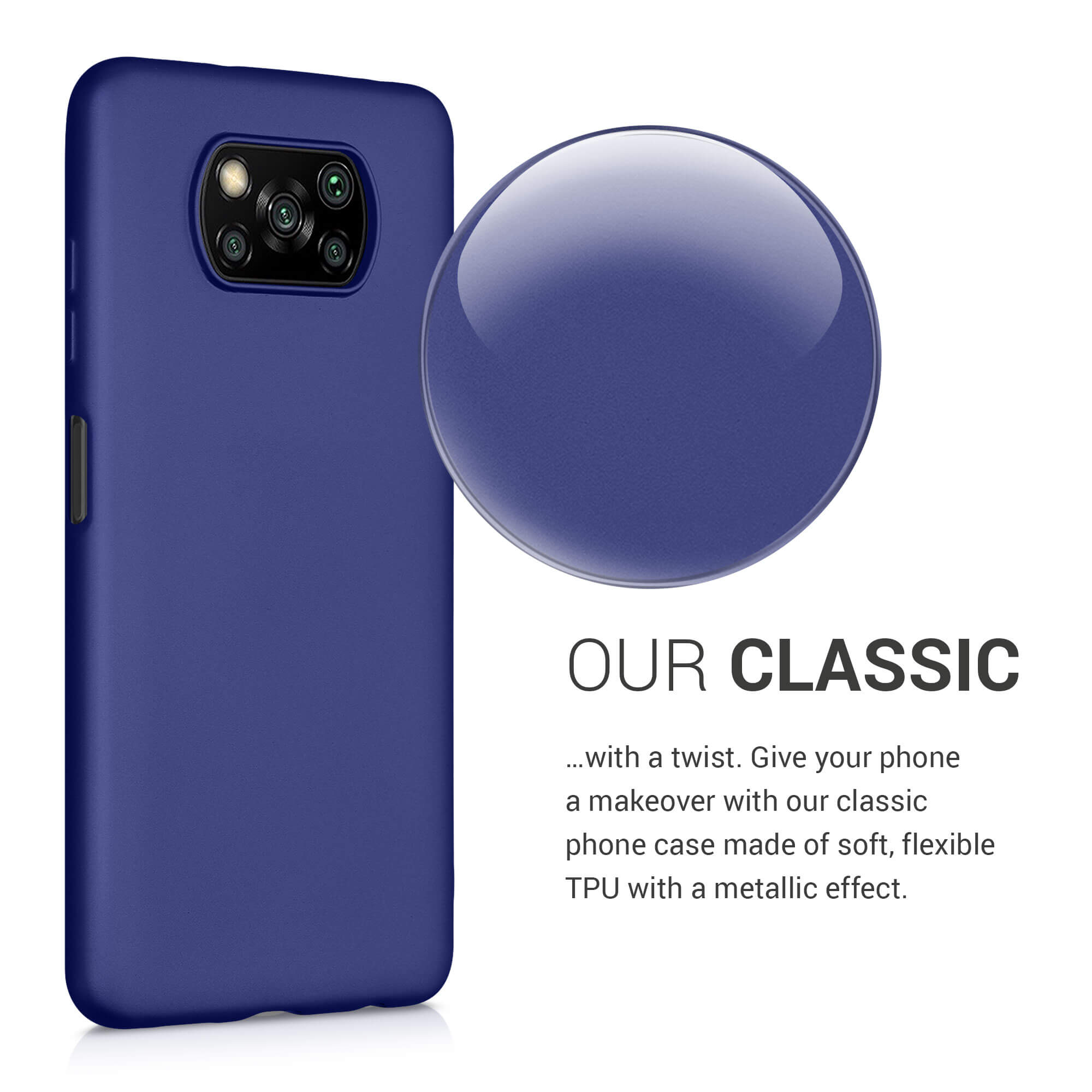 KW Xiaomi Poco X3 NFC / X3 Pro Θήκη Σιλικόνης TPU - Metallic Dark Blue - 53483.99