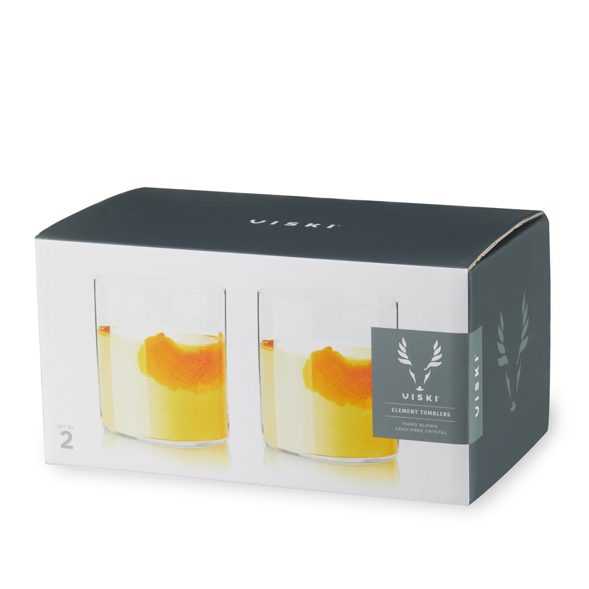 Viski Σετ με 2 Κρυστάλλινα Ποτήρια - 370 ml - Raye Element